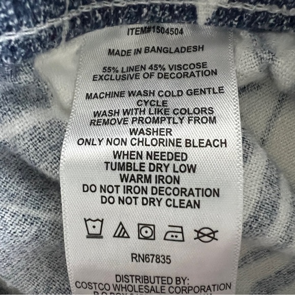 Nautica Shorts Women's Size Small Hawaiian Print Draw String Linen Blend - Picture 8 of 9